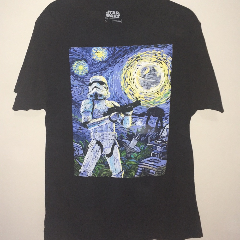 Star Wars painting stormtrooper shirt large